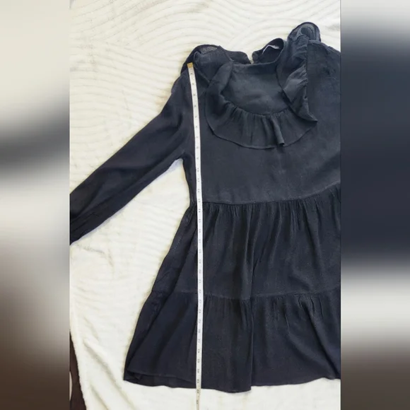 ZARA Woman Black Ruffle Tiered Mini Dress – XS - Picture 9 of 10